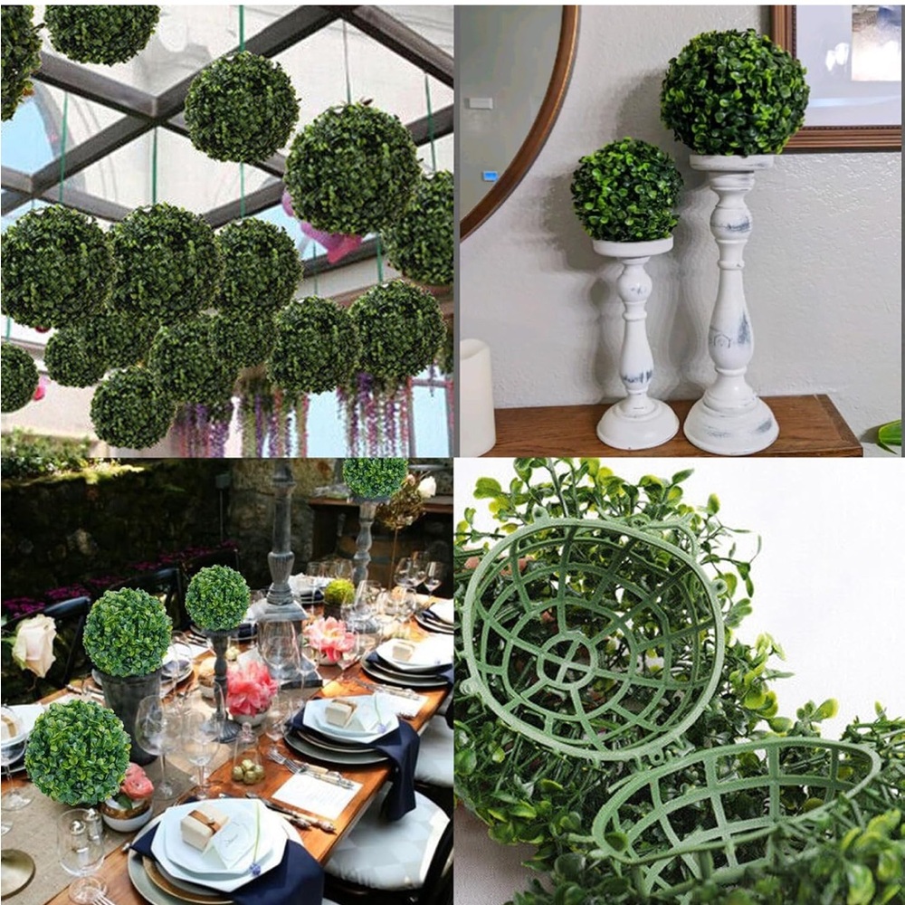 Set of 6 (7") Artificial Boxwood Topiary Balls New In Box